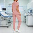 thumbnail image 5 of Fengactive Scrubs For Women Set V-Neck Top & Pants Medical Scrubs Nurse Uniform Clinical Modern Suit with Pockets, 5 of 9