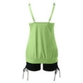thumbnail image 4 of 2 Piece Swimsuit for Women Solid Color Stylish Ruffle Tankini Tops with Boyshorts Green Women Bathing Suits S, 4 of 6