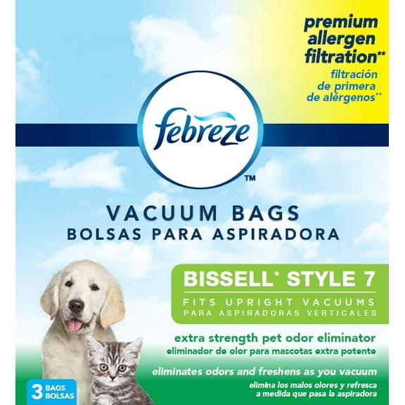 Febreze BISSELL Style 7 Vacuum Bag with Pet Odor Eliminator Scent, 3-Pack, 17F9P