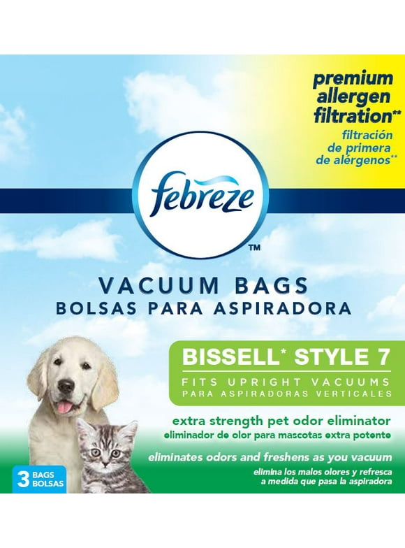 Febreze BISSELL Style 7 Vacuum Bag with Pet Odor Eliminator Scent, 3-Pack, 17F9P