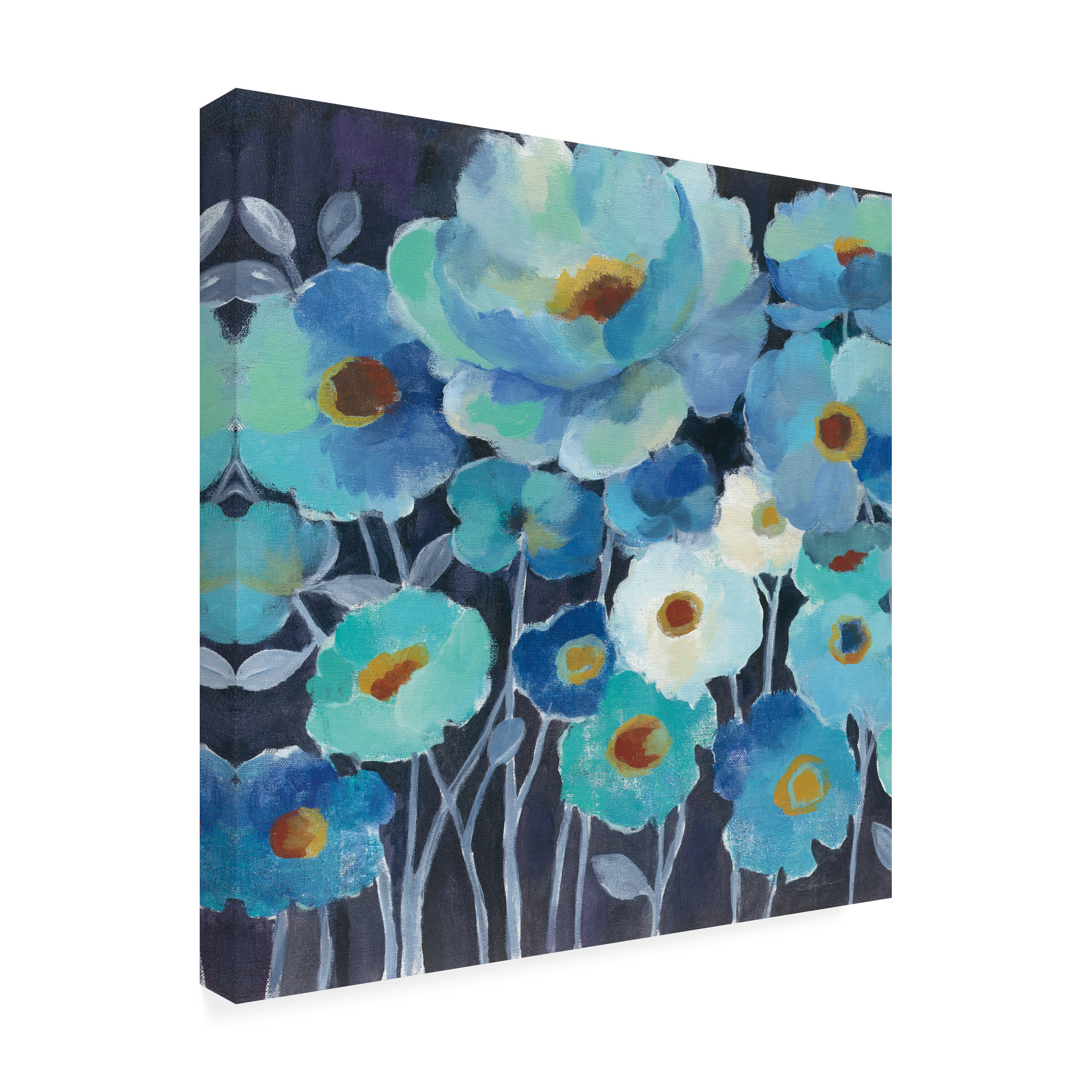 Trademark Fine Art 'Indigo Flowers II' Canvas Art by Silvia Vassileva
