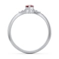 thumbnail image 4 of Birthstone Heart Ring with Shoulder Accents - Garnet (January), 4 of 4