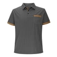 thumbnail image 4 of pstuiky Camisas de vestir de manga corta para hombre, Camisa informal de verano para hombre con bolsillo en el pecho, cuello con botones y manga corta a juego. ropa de hombre s, 4 of 7