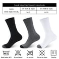thumbnail image 3 of Lanola Mens 100% Cotton Cushioned Crew Socks, Athletic Performance Moisture Wicking Work socks，5-Pack（Grey）, 3 of 6