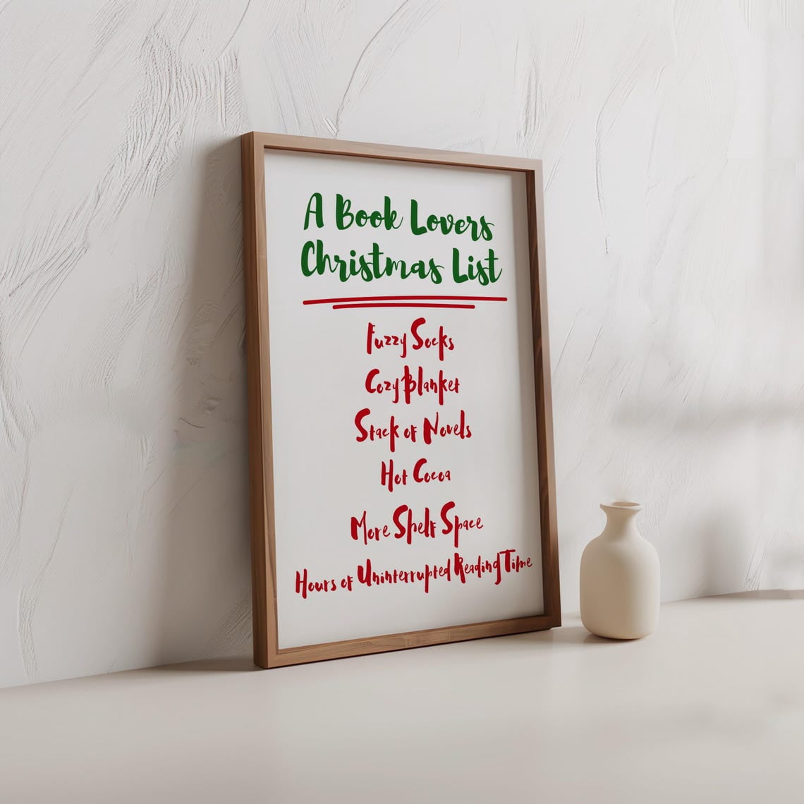 Wall Art A Book Lovers List Art Bookish Decor For Reader Unframed Paper Print