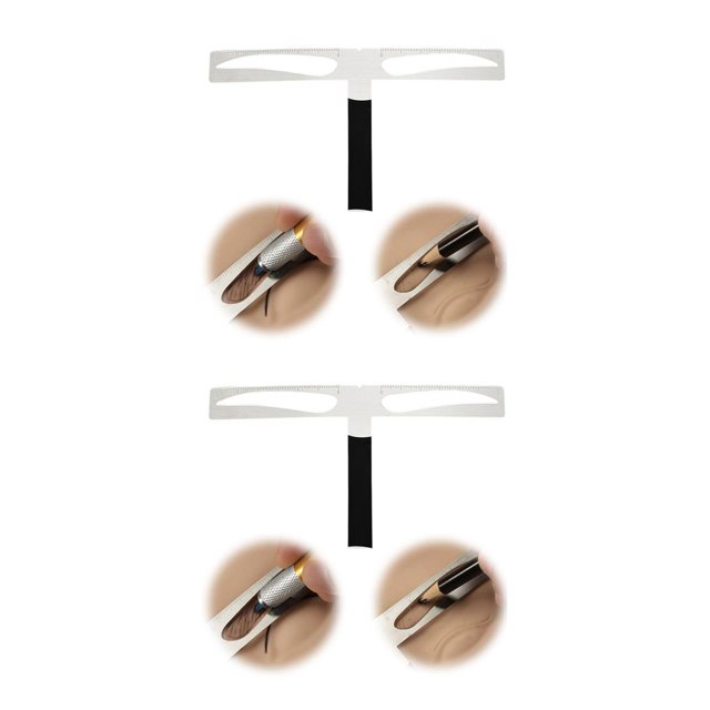 Soidarity Regla para cejas, plantillas de medida de acero inoxidable, plantilla de posicionamiento de modelado de tres puntos DIY, maquillaje Ceja levantada 2Conjunto