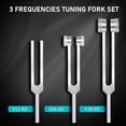 thumbnail image 2 of 4 Pack Fourche de Syntonisation (128Hz, 256Hz, 512Hz) avec Fourche de Syntonisation pour Son Outil de Vibration Sans Base, Argent, 2 of 7