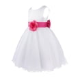 thumbnail image 2 of TiaoBug Flower Girls Wedding Bridesmaid Dress Sleeveless Princess Bowknot Prom Birthday Party Ball Gown Rose 2, 2 of 7