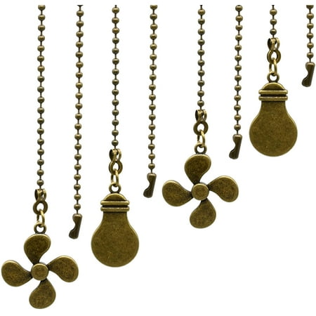 

Ceiling Fan Pull Chain Set 4 Pieces Bulb And Fan Pattern Pull Chain Extension Fan Pull Chain Pendant 12 Inch Ceiling Fan Chain Extender With Ball Fan Chains Connector (Antique Bronze)