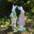 thumbnail image 5 of Easter Egg Craft, Rabbit Easter Decorative Figurine, Outdoor Garden Courtyard Art, Decorative Ornament for Home, Garden, Patio, Hallway & Outdoor Festival Decoration, Pink, 3.9*4.5*12in, 5 of 7
