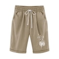 thumbnail image 1 of Puntoco Pantalones cortos de algodón para mujer Pantalones cortos de béisbol con cintura elástica y cordón estampado para mujer, 1 of 2