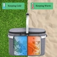 thumbnail image 4 of ALLCAMP Insulated Cooler Bag Portable Collapsible Picnic Basket Cooler with Sewn in Frame (Medium Gray), 4 of 9