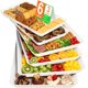 thumbnail image 1 of Bandeja de servicio SmartTrends, paquete de 6 para fiestas y exhibición de alimentos, blanca, 1 of 7
