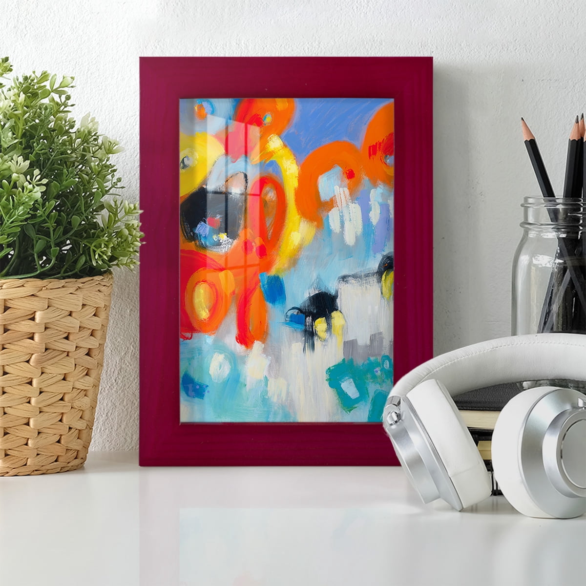 In the Loop V -Framed Print w/glass-Cherry Red