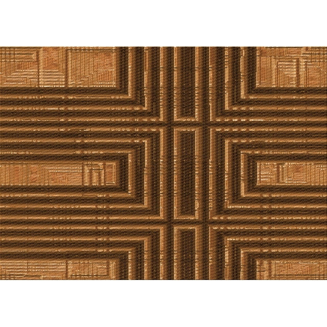 Ahgly Company Tapis Rectangulaire d'Intérieur Lavable en Machine Orange Transitionnel, 5 Pieds x 7 Pieds