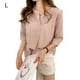 thumbnail image 1 of Qarigey Camisa a rayas Mujer Blusa de verano Cuello Suelta Top casual Prendas para la parte del cuerpo Rosado L, 1 of 7