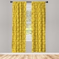 thumbnail image 4 of Ambesonne Shells Window Curtains, Ornamentals, Each 28" W x 63" L, Earth Yellow Mustard, 4 of 4