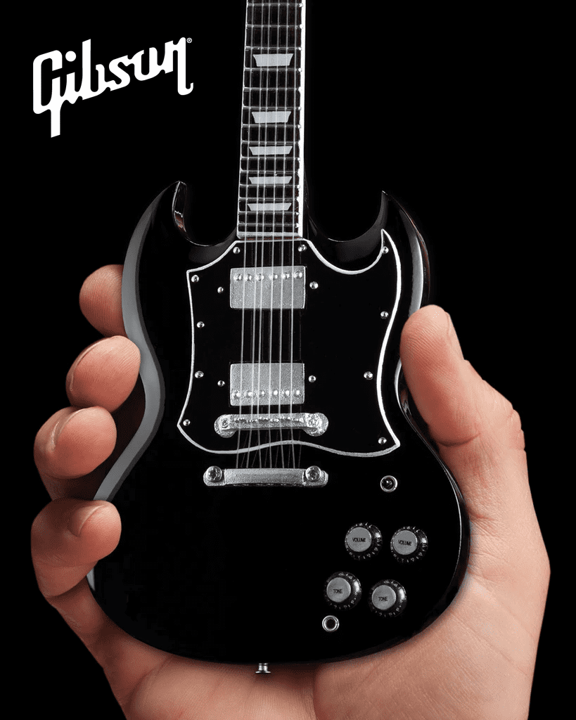 Gibson SG Standard Ebony 1:4 Scale Miniature AXE Guitar Replica - Officially Licensed Collectible (GG-221)