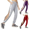 thumbnail image 6 of TrendOFT Womens Tear Away Pants Side Split Snap Button Basketball Active Workout Joggers with Pocket Loose Fit Sweatpants Red L, 6 of 6