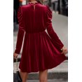 thumbnail image 3 of FOLUNSI Velvet Ruffle Gigot Swing Dress: Chic & Flattering, 3 of 5