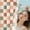 Beige, variant on 70s Brown Checkerboard Shower Curtain, Cute Grid Checkered Wavy Funky Shower Curtain for Bathroom, Retro Abstract Aesthetic Fabric Cloth, 36X72in