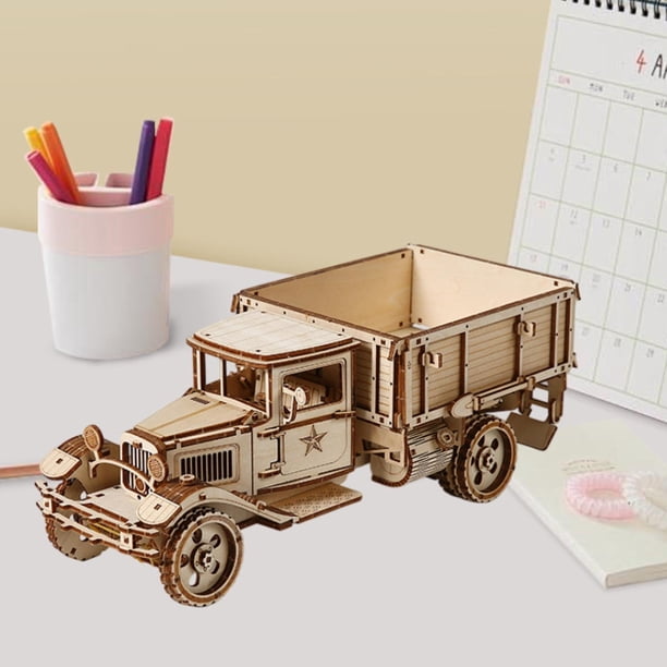 Modelo de juguete 3D 3D Modelo de bricolaje para niños Toy Educational Educational Puzzle Modelo de madera Camión para aficionados adolescentes