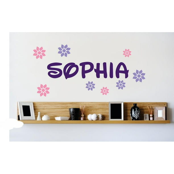 Personalized Name Vinyl Decal Sticker Custom Initial Wall Art Personalization Decor Flower Print Design Pattern Mural 10 Inches X 18 Inches Walmart Com Walmart Com
