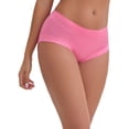 thumbnail image 5 of INSPIRE CHIC Women's Mid-Waisted Modal Plus Size Underwear Solid Cotton Full Coverage Briefs 2 Packs XL 1 Beige 1 Rose Red, 5 of 5