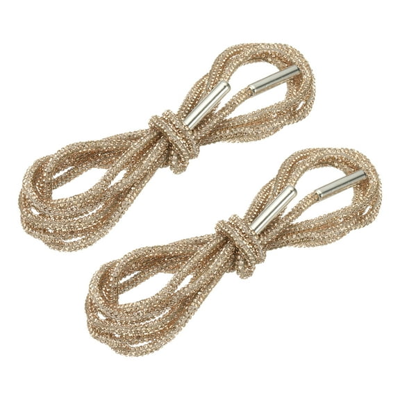 Uxcell Rhinestone Shoe Laces, 2 Pcs Crystal Bling Glittered Shoe Laces Shoelaces Rope Hoodie String Replacement Drawstring Cords for Sneakers Sweatpants Bags Accessories, Champagne