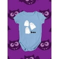 thumbnail image 3 of Boo. Happy Ghost Friends Bodysuit Infant -Image by Shutterstock,  12 Months, 3 of 4
