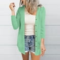 thumbnail image 2 of Enjoytime Womens Lightweight Cardigan Solid Color 3/4 Sleeve Plus Size Tops Open Front Button Loose Short Cardigans Outerwear, 2 of 7