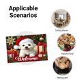 thumbnail image 5 of JOOCAR Christmas Dog Welcome Holiday Scene Linen Table Mats Set of 4 for Home Kitchen Table Decor 12x18 inch, 5 of 5