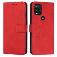 thumbnail image 2 of Wallet Case For Motorola Moto G Stylus 5G 2021, Magnetic Closure Heart Patterned Embossed Premium PU Leather Kickstand Credit Card Holder Slots Wrist Strap Flip Folio Cover, Red, 2 of 11