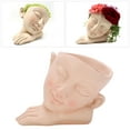 thumbnail image 3 of Resin Decoration Flowerpot, Real Touch Flowerpot DIY Design Durable Lightweight  For Gift Giving For Home Decoration, 3 of 8
