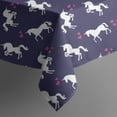 thumbnail image 5 of Dark Blue Cartoon Unicorn Heart Pattern Square Tablecloth,Waterproof Square Table Cover,Wipeable Spillproof Washable Table Cover for Home Kitchen Party Decor 42"X42"(107x107cm), 5 of 6