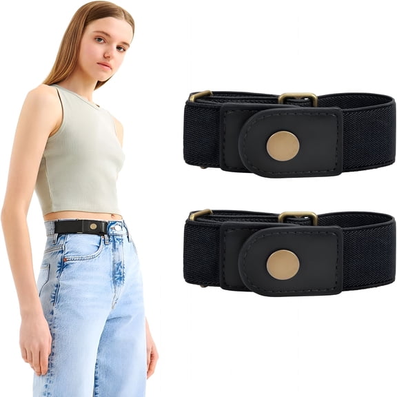 AUQ No Buckle Stretch Belt for Women and Men Elastic Waist Belt up to 72 Inches for Jeans Pants