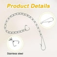 thumbnail image 3 of 4pcs Stainless Steel Toilet Flapper Lift Chain, 9.84in Toilet Chain Replacement Kit Universal Toilet Bowl Flush Chain Silver Toilet Handle Chain with Hooks and Triangle Rings for Most Toilet FlappersD, 3 of 6