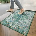 thumbnail image 2 of Boho Decor Front Door Mats, Farmhouse Style Indoor Outdoor Bohemian Non-Slip Floor Mat for Home Entrance, Bedroom, Kitchen & Bathroom, Vintage Laundry Area Rug 17''''x30'''' Blue-Green, 2 of 6