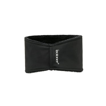 Isotoner Women's Water Repellent Spandex Headband with Ponytail Holder, Black
