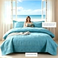 thumbnail image 2 of Lightweight Embossed Quilt Set with Pillowcases, Ultra‑Soft Textured Quilt, 2 of 3