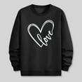 thumbnail image 5 of Sweatshirts for Men Hearted-Printed Graphic Crew Neck Long Sleeve Pullover Fall Tops Black L, 5 of 6