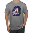 thumbnail image 1 of Wild Bobby, Galactic Pizza Space Cat Laser Eyes, Animal Lover, Men Graphic Tees, Heather Grey, 4XL, 1 of 3