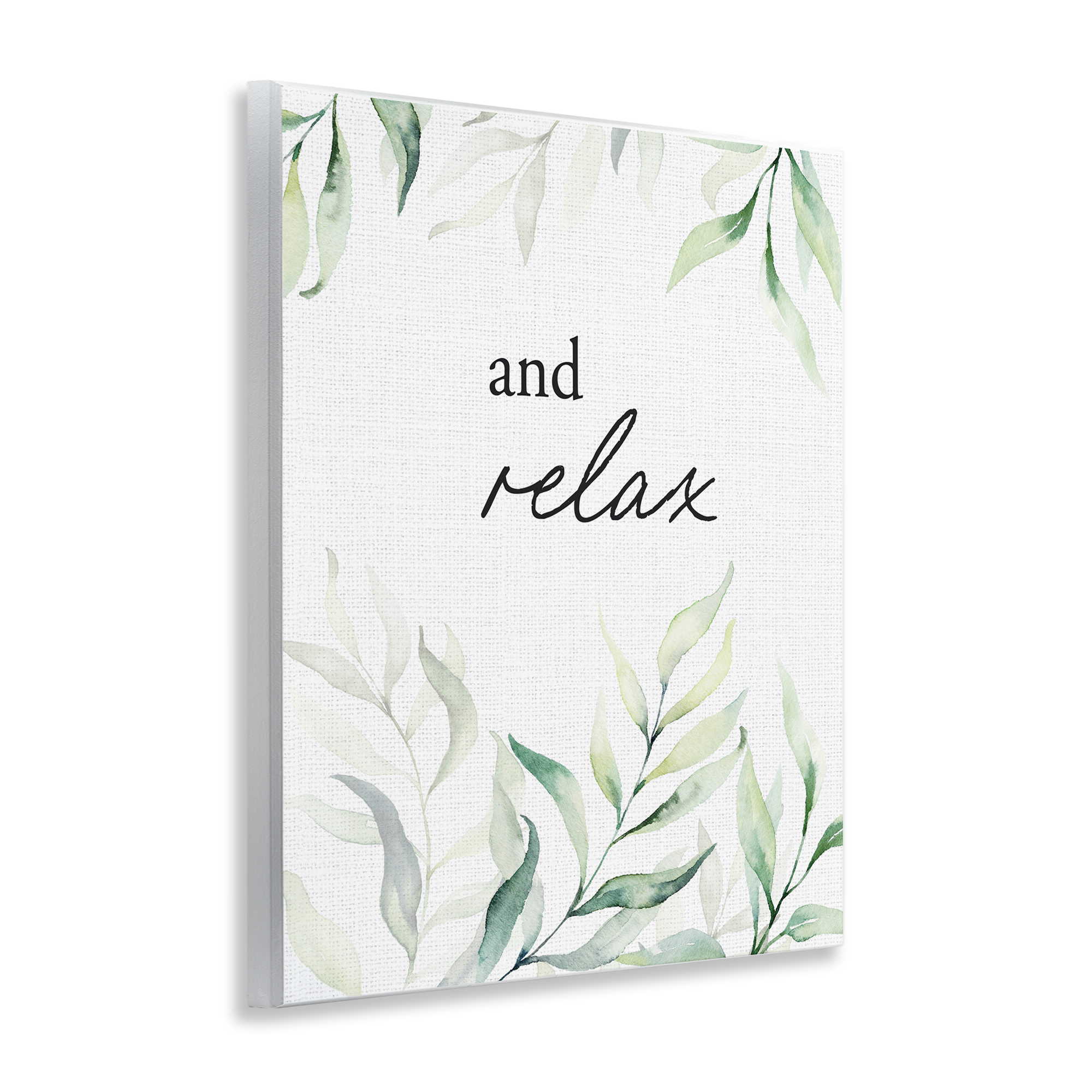And Relax Soothing Greenery Wall Plaque Art, design by Lettered and Lined