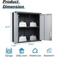 thumbnail image 4 of IKIMI 30" H Garage Wall Storage Cabinet, Metal Lockable Wall Mount Cabinet with Adjustable Shelf, or Garage, Workshop & Utility Room, Black/Gray, 4 of 8