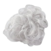 Ladies Fashion Pony Tail Hair Extension Bun Hairpieces Scrunchie Elastic Wave Curly Synthetic Hairpieces (Grey)