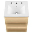 thumbnail image 6 of Wall Mount Sink Vanity Cabinet, White Oak, Wood, Mid Century Hotel Bedroom Bathroom, Modern Contemporary HB33700, 6 of 9