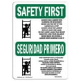 thumbnail image 1 of SignMission OS-SF-A-1824-L-10736 18 x 24 in. OSHA Safety First Sign - Always Face Ladder Safety Bilingual, 1 of 1