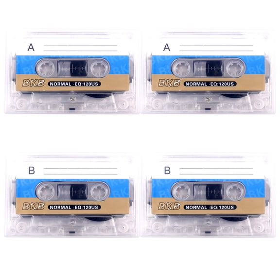 4pcs Blank Cassette Tapes 60-Minute for Teaching DIY Party Messages Speech Music Storage and Tape Recorder Collections