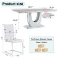 thumbnail image 4 of Sumdeal 71"Big Long Morden Faux Marble Dining Room Table Set,Gray Dining Table Set for 4,5 Piece Rectangle Dining Table Set &4 Pu Leather Upholstered Chairs Ideal (White, Set of 4), 4 of 10