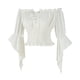 thumbnail image 2 of Blusa Mingyuezai Renaissance Peasant con hombros descubiertos para mujer, 2 of 6